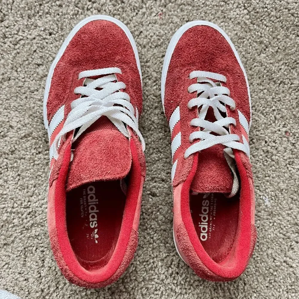 Adidas Matchbreak Super Skate Shoes Suede Brick Red White Gold 10